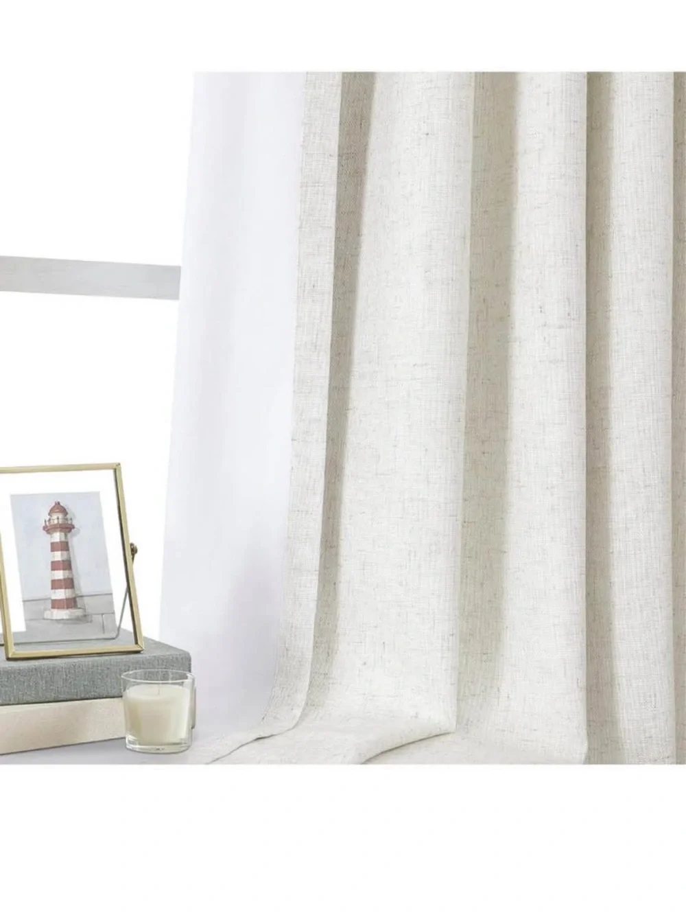 2 panels WEST LAKE Natural Bailey Pinch Pleat Full Blackout Curtains with Liner